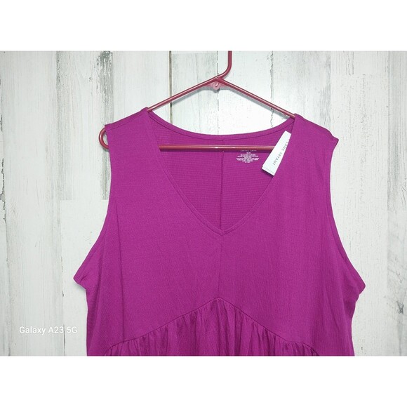 Lane Bryant Womens Swing Tank Plus Size 18/20 Purple Peplum V Neck Sleeveless - Picture 3 of 7